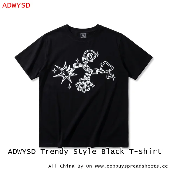 ADWYSD Trendy Style Black T-shirt