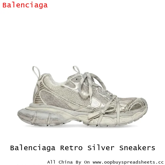 Balenciaga Retro Silver Sneakers