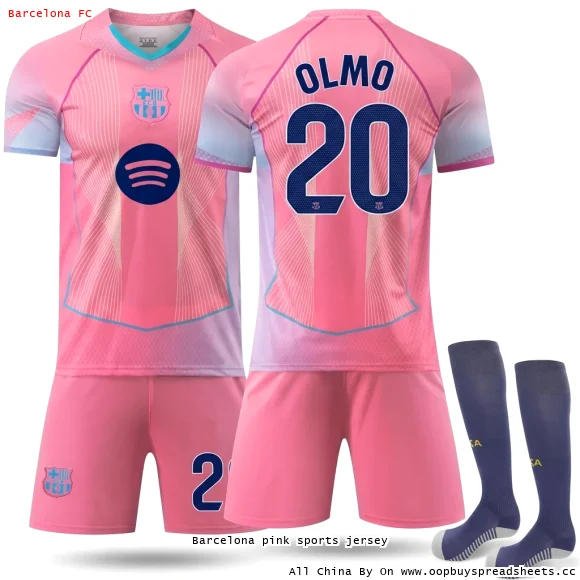 Barcelona pink sports jersey