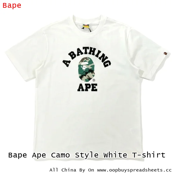 Bape Ape Camo Style White T-shirt