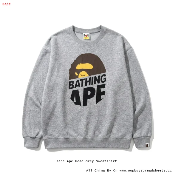 Bape Ape Head Grey Sweatshirt
