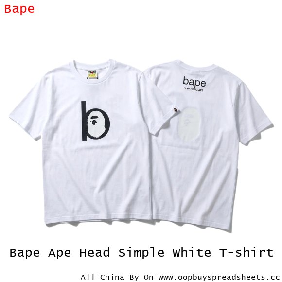 Bape Ape Head Simple White T-shirt