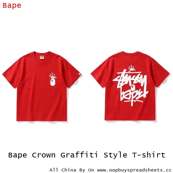 Bape Crown Graffiti Style T-shirt