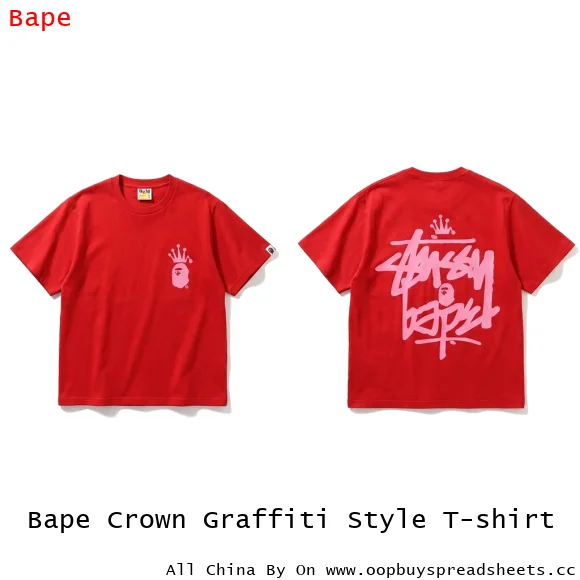 Bape Crown Graffiti Style T-shirt