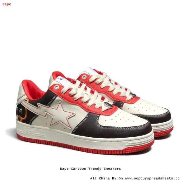 Bape Cartoon Trendy Sneakers