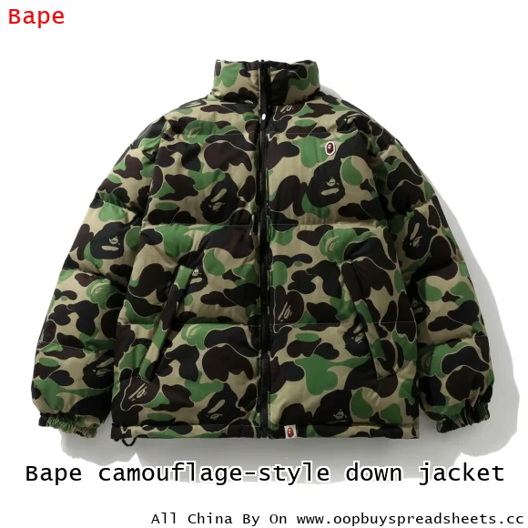 Bape camouflage-style down jacket