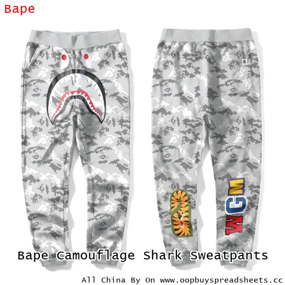 Bape Camouflage Shark Sweatpants