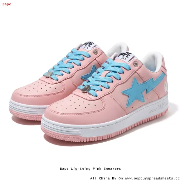 Bape Lightning Pink Sneakers