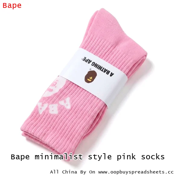 Bape minimalist style pink socks