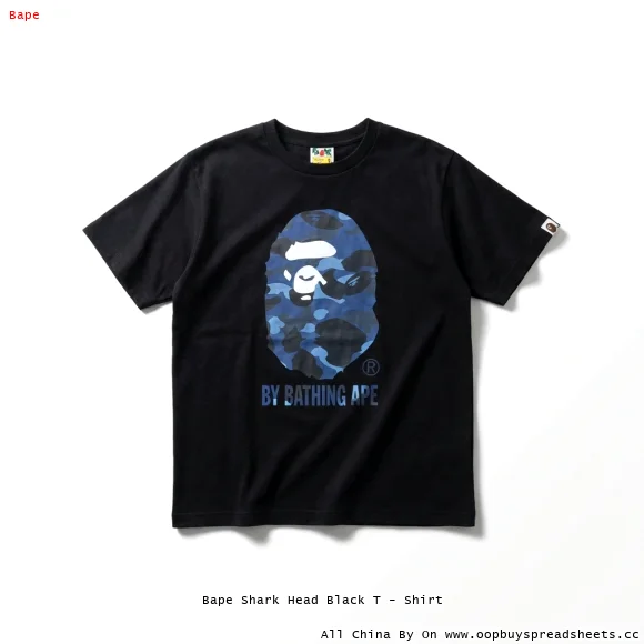 Bape Shark Head Black T - Shirt