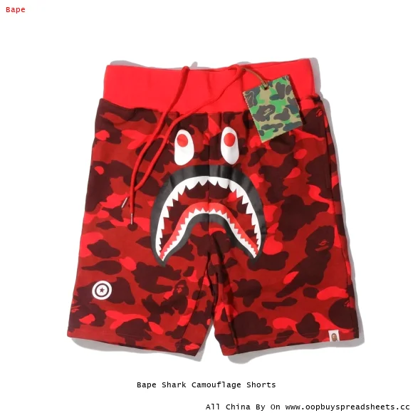 Bape Shark Camouflage Shorts