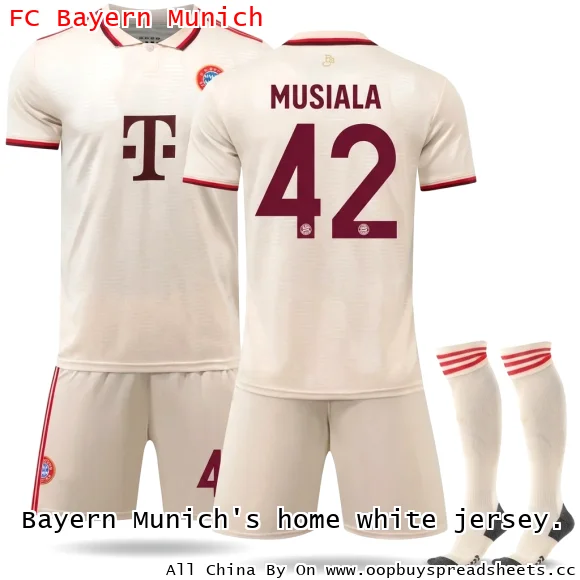 Bayern Munich's home white jersey.