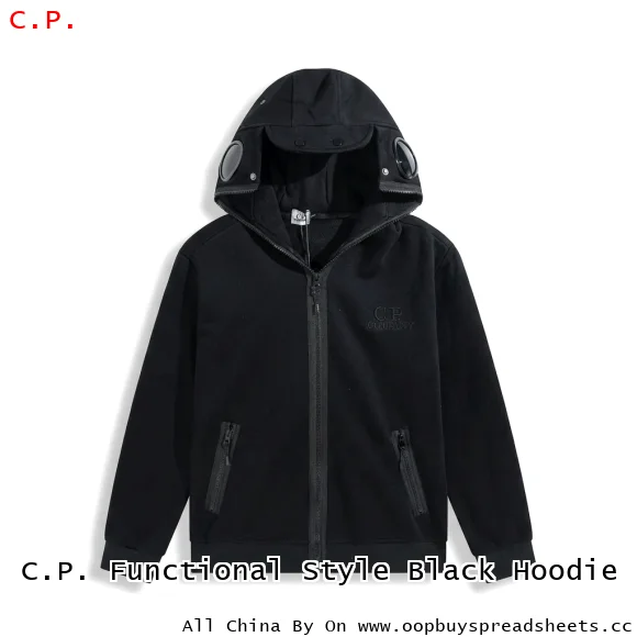 C.P. Functional Style Black Hoodie