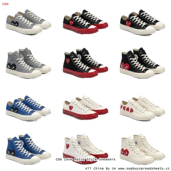 CDG Love Retro Style Sneakers