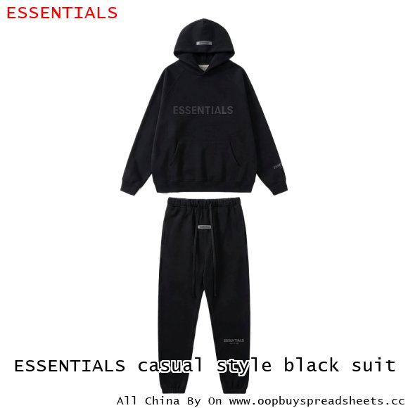 ESSENTIALS casual style black suit