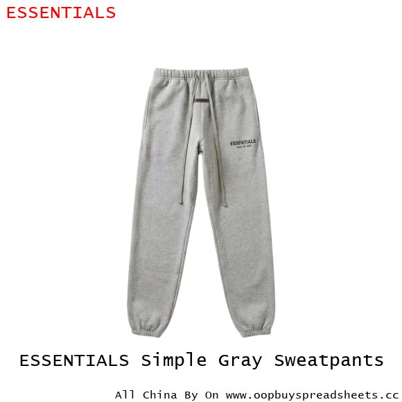 ESSENTIALS Simple Gray Sweatpants