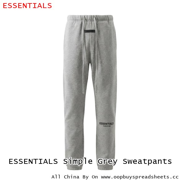 ESSENTIALS Simple Grey Sweatpants