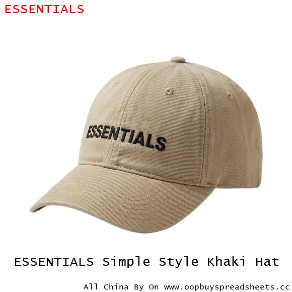 ESSENTIALS Simple Style Khaki Hat