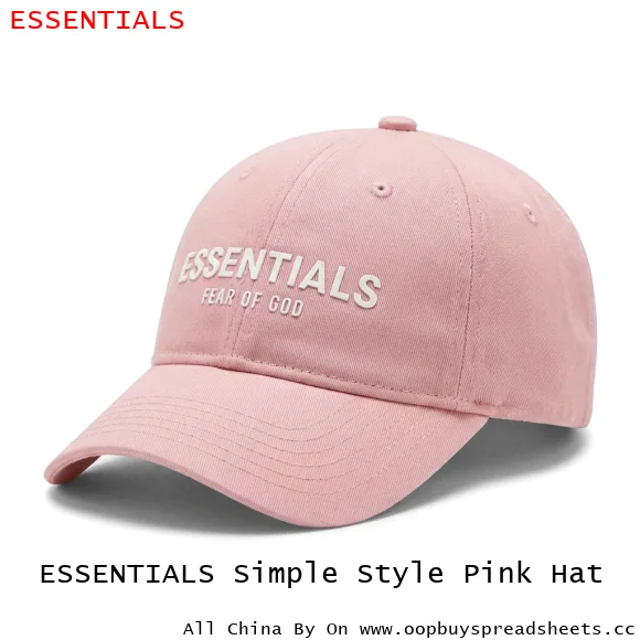 ESSENTIALS Simple Style Pink Hat
