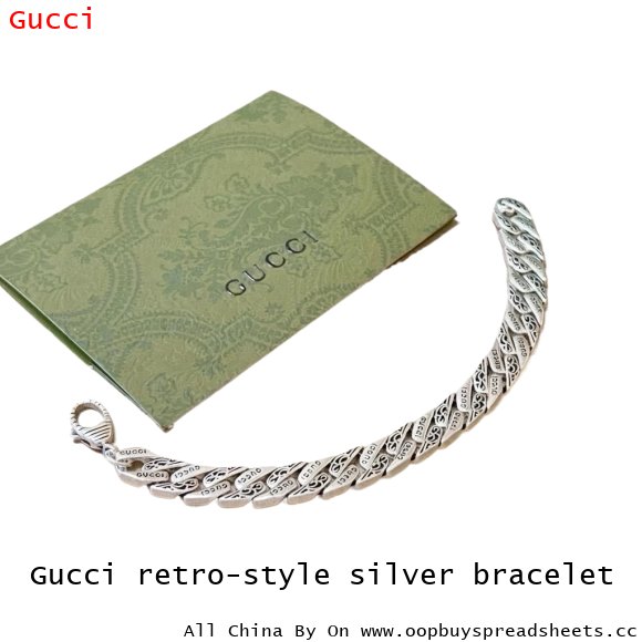 Gucci retro-style silver bracelet