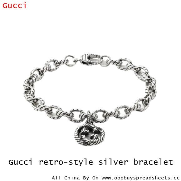 Gucci retro-style silver bracelet