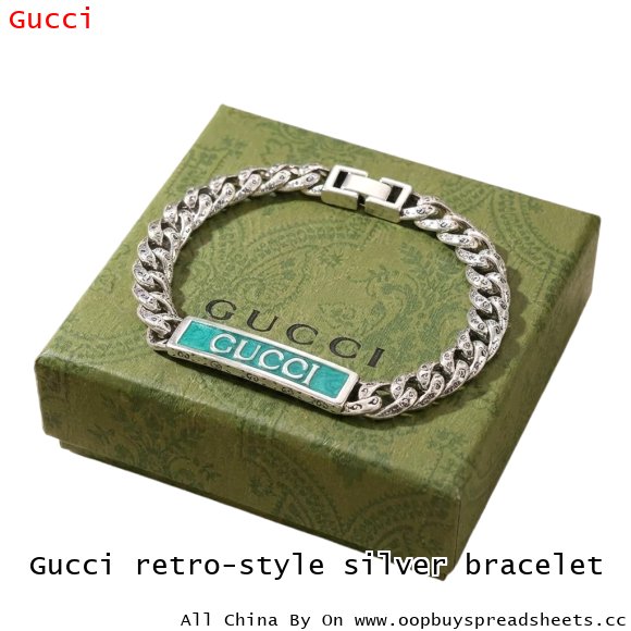 Gucci retro-style silver bracelet
