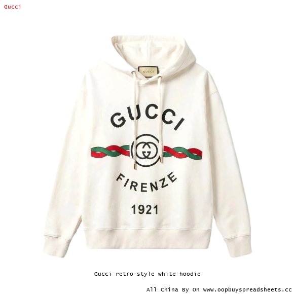 Gucci retro-style white hoodie