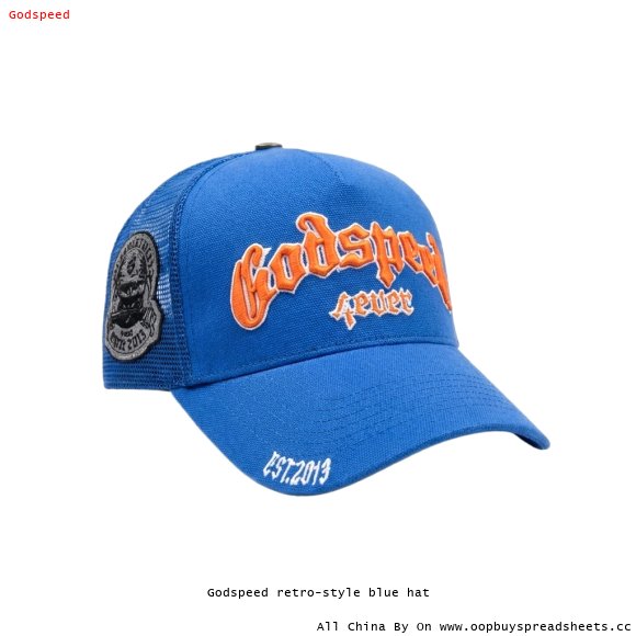 Godspeed retro-style blue hat
