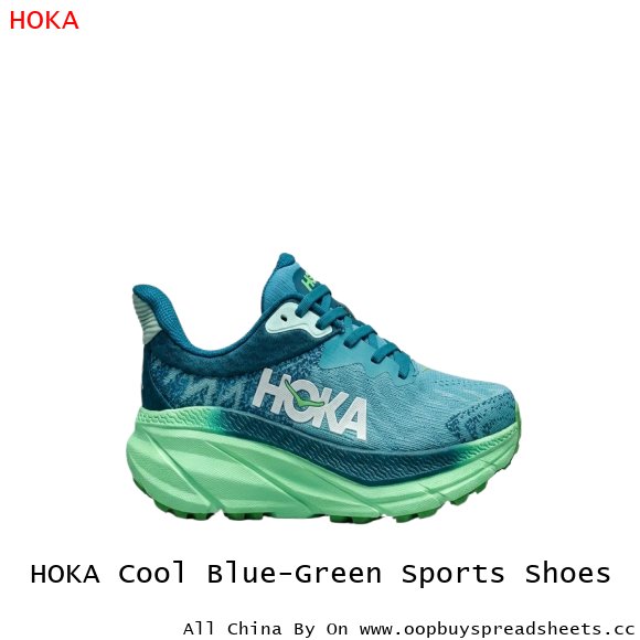 HOKA Cool Blue-Green Sports Shoes