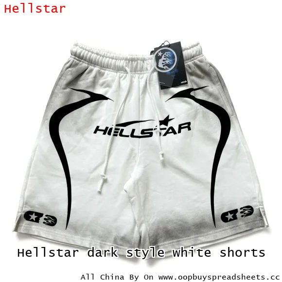 Hellstar dark style white shorts