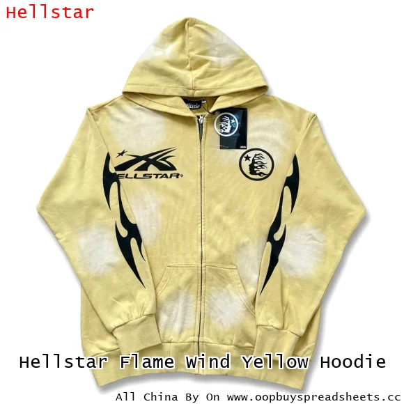 Hellstar Flame Wind Yellow Hoodie