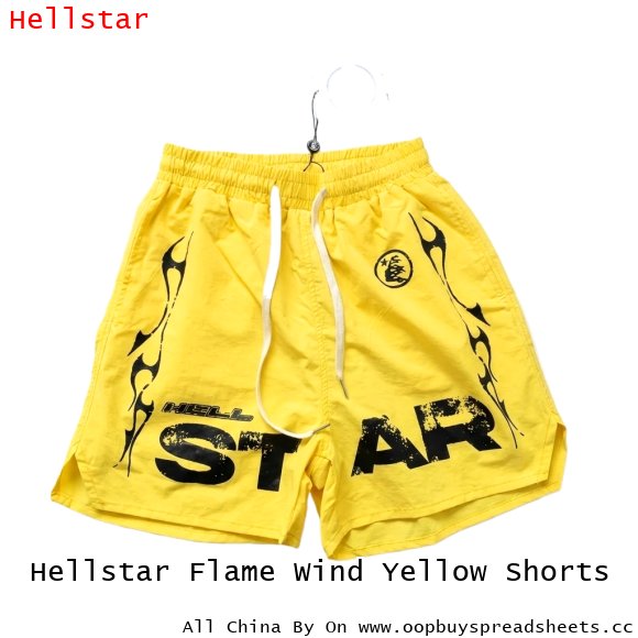 Hellstar Flame Wind Yellow Shorts