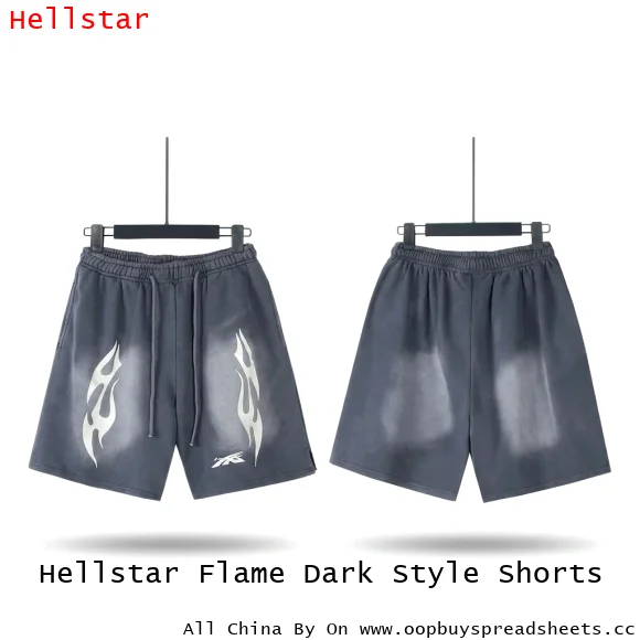 Hellstar Flame Dark Style Shorts