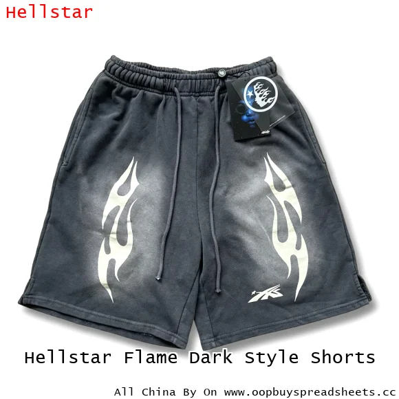Hellstar Flame Dark Style Shorts