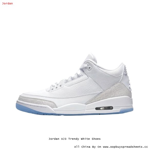 Jordan AJ3 Trendy White Shoes