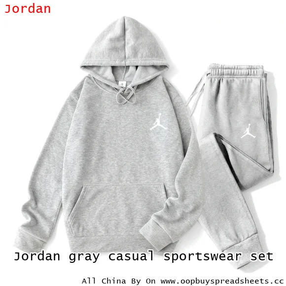 Jordan gray casual sportswear set