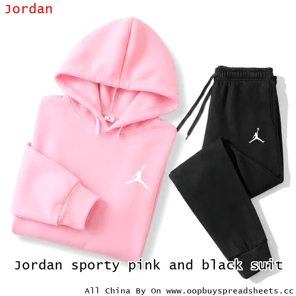 Jordan sporty pink and black suit