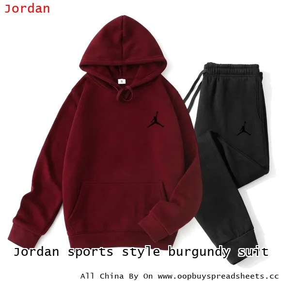 Jordan sports style burgundy suit