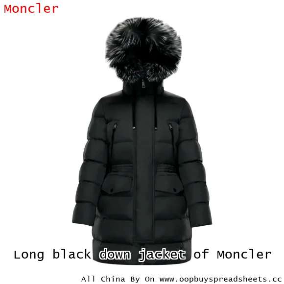 Long black down jacket of Moncler