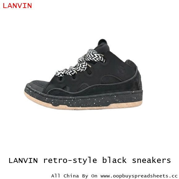 LANVIN retro-style black sneakers