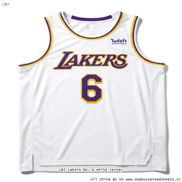 LBJ Lakers No. 6 white jersey