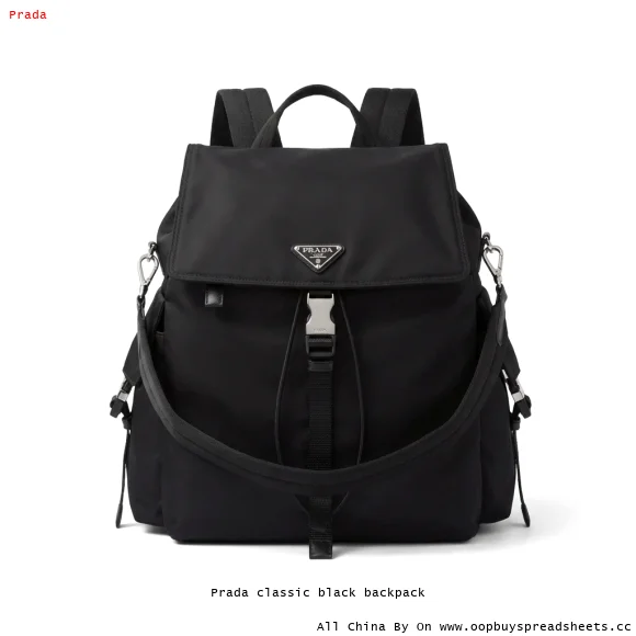 Prada classic black backpack