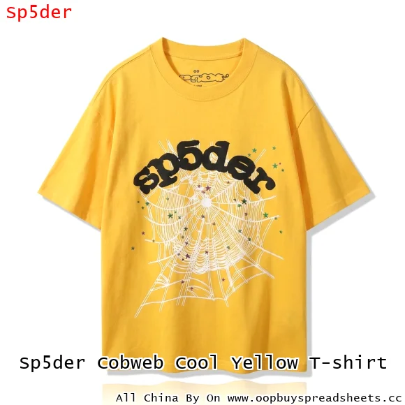 Sp5der Cobweb Cool Yellow T-shirt