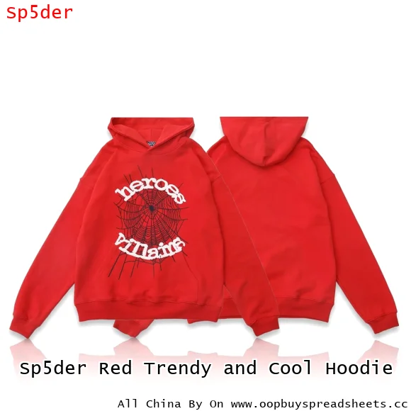Sp5der Red Trendy and Cool Hoodie