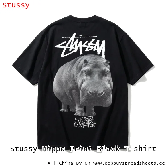 Stussy Hippo Print Black T-shirt