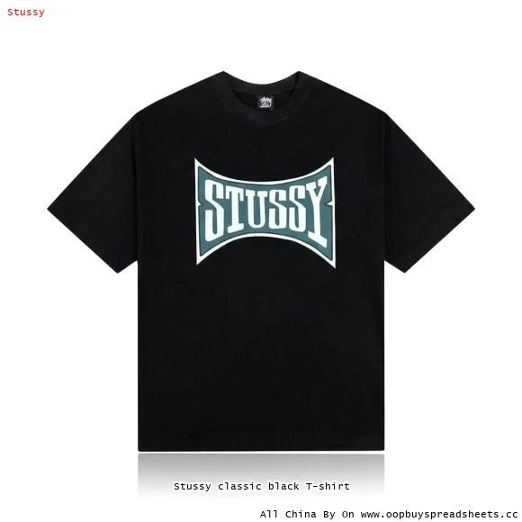 Stussy classic black T-shirt