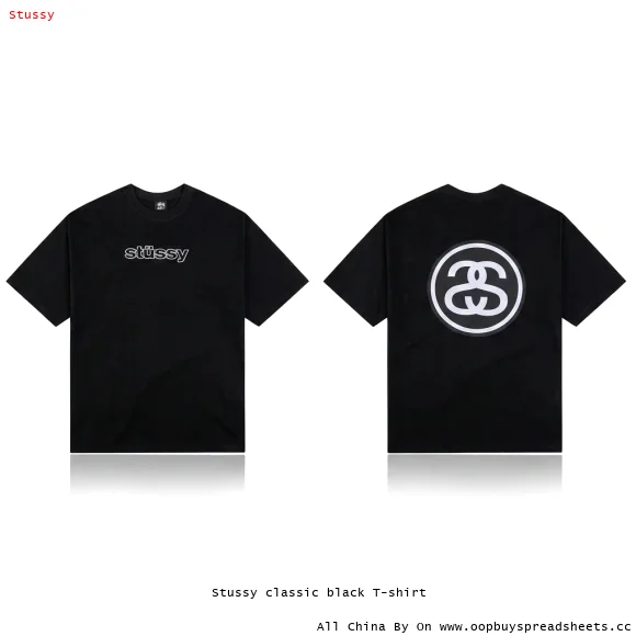 Stussy classic black T-shirt