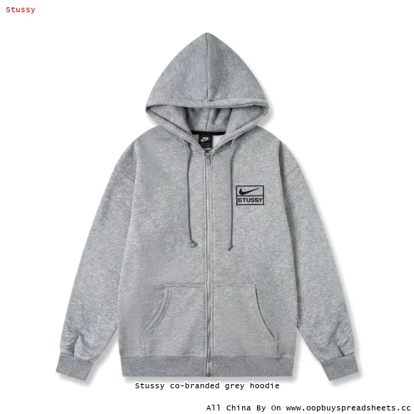 Stussy co-branded grey hoodie