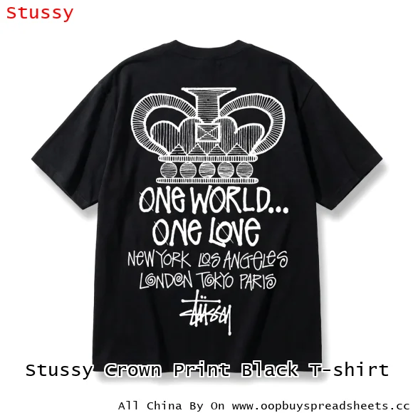 Stussy Crown Print Black T-shirt