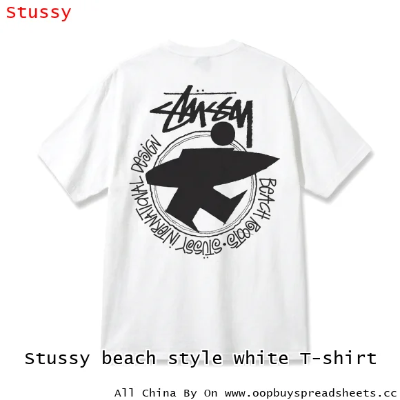 Stussy beach style white T-shirt
